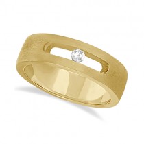 Solitaire Diamond Wedding Ring For Men 14kt Yellow Gold (0.10ct)