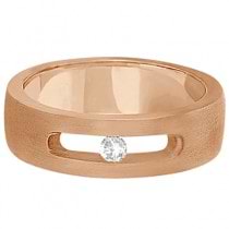 Diamond Solitaire Wedding Band For Men 18k Rose Gold (0.10ct)
