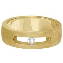 Diamond Solitaire Wedding Band For Men 18k Yellow Gold (0.10ct)