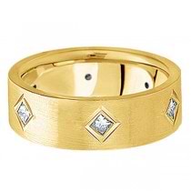 Princess Cut Diamond Wedding Band in 14k Yellow Gold (0.60 ctw)