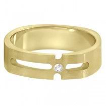 Contemporary Solitaire Diamond Ring For Men 18kt Yellow Gold (0.05ct)