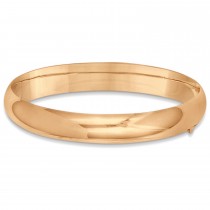 High Polished Hinged Stackable Wide Bangle Bracelet 14k Rose Gold