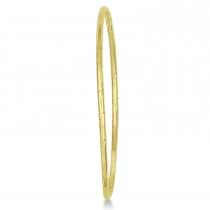 Grooved Slip-On Stackable Bangle Bracelet 14k Yellow Gold 2.50mm