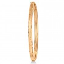 Diamond-Cut Fancy Hinged Bangle Bracelet 14k Rose Gold