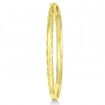 Diamond-Cut Fancy Hinged Bangle Bracelet 14k Yellow Gold