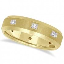 Princess-Cut Diamond Ring Men's Wedding Band 14k Yellow Gold (0.50ct)