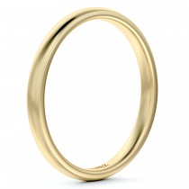 Dome Comfort Fit Wedding Ring Band 18k Yellow Gold (2mm)