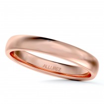 Dome Comfort Fit Wedding Ring Band 18k Rose Gold (3mm)