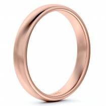 Dome Comfort Fit Wedding Ring Band 18k Rose Gold (3mm)