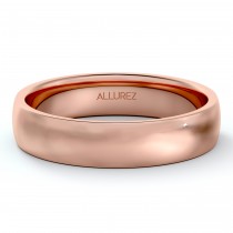 Dome Comfort Fit Wedding Ring Band 14k Rose Gold (4mm)