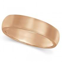 Dome Comfort Fit Wedding Ring Band 14k Rose Gold (5mm)