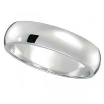 Dome Comfort Fit Wedding Ring Band Palladium (5mm)