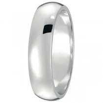 Dome Comfort Fit Wedding Ring Band Platinum (5mm)