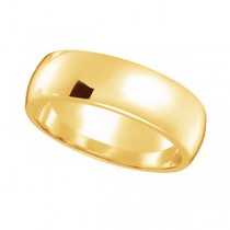 Dome Comfort Fit Wedding Ring Band 14k Yellow Gold (6mm)