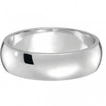 Dome Comfort Fit Wedding Ring Band Platinum (6mm)