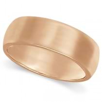 Dome Comfort Fit Wedding Ring Band 14k Rose Gold (7mm)