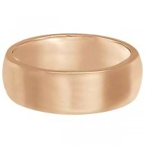 Dome Comfort Fit Wedding Ring Band 14k Rose Gold (7mm)