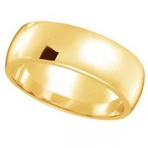 Dome Comfort Fit Wedding Ring Band 18k Yellow Gold (7mm)