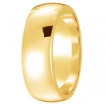 Dome Comfort Fit Wedding Ring Band 18k Yellow Gold (7mm)