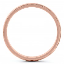 Milgrain Dome Comfort-Fit Thin Wedding Ring Band 14k Rose Gold (3mm)
