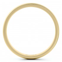 Milgrain Dome Comfort-Fit Thin Wedding Ring Band 14k Yellow Gold (3mm)