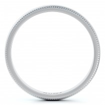 Milgrain Dome Comfort-Fit Thin Wedding Ring Band Platinum (3mm)