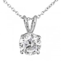 Four Prong Solitaire Pendant Setting in 14k White Gold