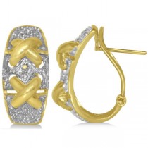 Diamond Accented Huggie Earrings in 14k Yellow Gold (0.17ct)