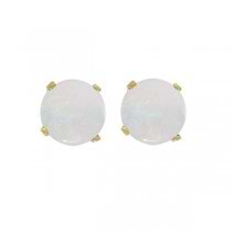 Round Opal Stud Earrings in 14K Yellow Gold (0.40 ct)
