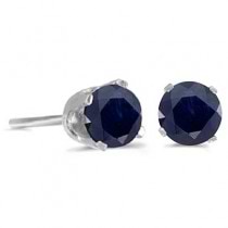 1.20ct Blue Sapphire Stud Earrings September Birthstone 14k White Gold