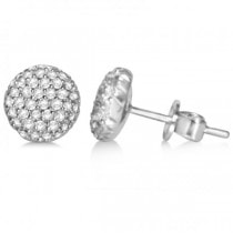 Diamond Accented Round Stud Earrings in 14k White Gold (0.25ct)