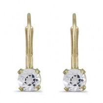 White Topaz Lever-Back Drop Earrings 14k Yellow Gold (0.60ct)