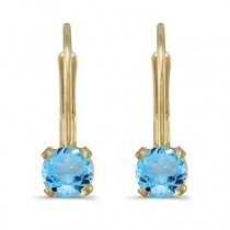 Blue Topaz Lever-Back Drop Earrings 14k Yellow Gold (0.60ctw)
