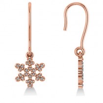 Diamond  Snowflake Loop Earrings 14k Rose Gold (0.24ct)
