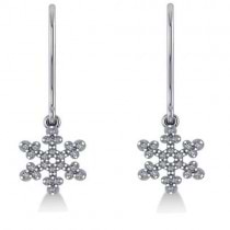 Diamond  Snowflake Loop Earrings 14k White Gold (0.24ct)