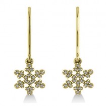 Diamond  Snowflake Loop Earrings 14k Yellow Gold (0.24ct)
