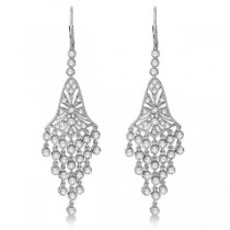 Bezel-Set Dangling Chandelier Diamond Earrings 14K White Gold (2.27ct)