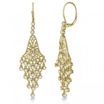 Bezel-Set Dangling Chandelier Diamond Earrings 14K Yellow Gold (2.27ct)