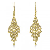 Fancy Yellow Canary Diamond Chandelier Earrings 14k Yellow Gold (2.27ct)