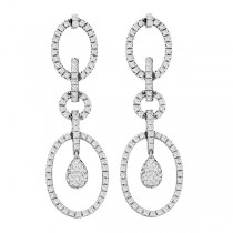 Bridal Diamond Drop Earrings in 14k White Gold (1.75 ctw)