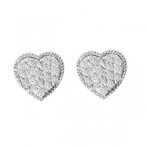 Diamond Heart Shaped Earrings 14K White Gold (0.50ct)