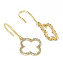 Diamond Clover Drop Earrings 14K Yellow Gold (0.56ct)