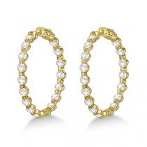 Medium Round Floating Diamond Hoop Earrings 14k Yellow Gold (6.80ct)
