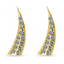 Horn Ear Cuffs with Diamond Accents 14K Yellow Gold (0.24ct)