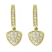 Triangular Shaped Diamond Drop Earrings in 14K Yellow Gold (0.51ct)