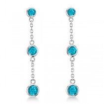 Blue Diamonds by The Yard Bezel Drop Earrings 14k White Gold (0.25ct)