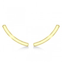 Curved Ear Crawlers Plain Metal 14K Yellow Gold