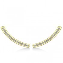 Curved Ear Cuffs Diamond Accented 14K Yellow Gold (0.13ct)