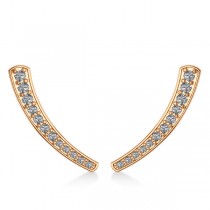 Curved Ear Cuffs with Graduating Diamonds 14K Rose Gold (0.22ct)