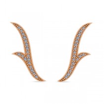 Flower Ear Cuffs Diamond Accented 14k Rose Gold (0.25ct)